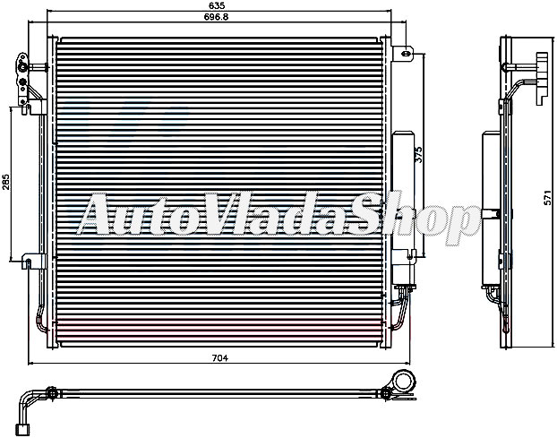 HLADNJAK KLIME 4.0 V6/4.4 V8 BENZIN (635x571x16)