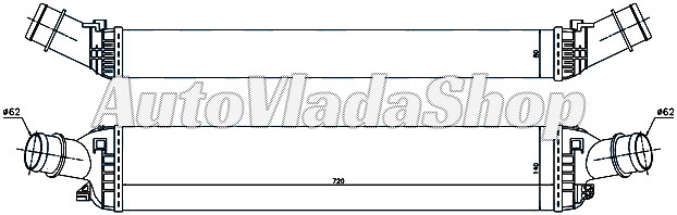 HLADNJAK INTERKULERA 2.7/3.0 Tdi DIZEL (720x140x80)