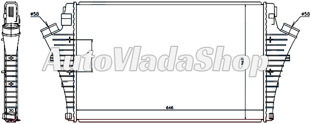 HLADNJAK INTERKULERA 2.0 I16VTUR - 2.2DTi(64x40x29)