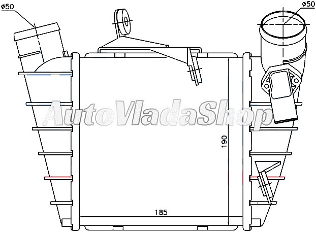 HLADNJAK INTERKULERA 1.8 TURBO BENZIN - 1.4/1.9 TDi DIZEL (185x190x65)