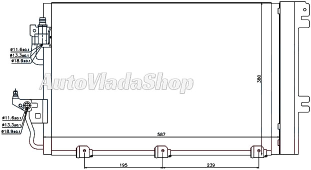 HLADNJAK KLIME 1.4/1.6i 16V (540x360x16)