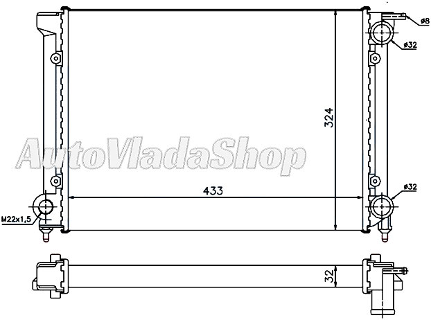 HLADNJAK MOTORA 1.6 (43x32)