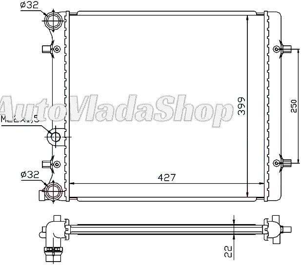 HLADNJAK MOTORA 1.4/1.6 (MAN) (-AC) (43x41.5x2.3)