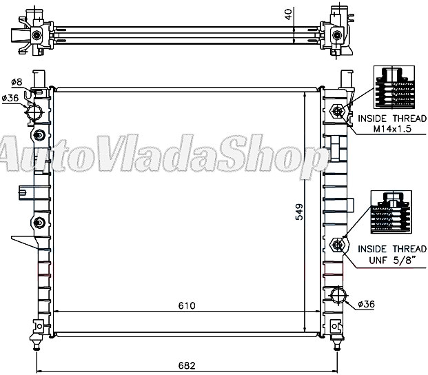 HLADNJAK MOTORA ZA SVE MODELE BENZIN (MAN/AUTO) (+/-AC) (61x54.5)