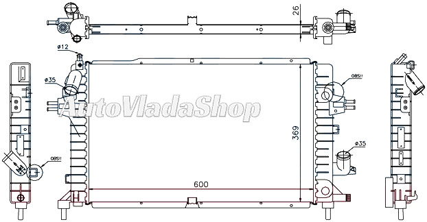 HLADNJAK MOTORA 1.3/1.7/1.9 CDTI DIZEL (60x370) (MEHANICKI SPOJ)