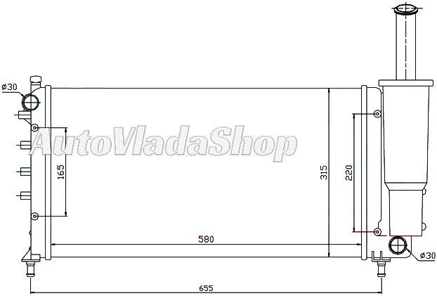 HLADNJAK MOTORA 1.2 8V/16V 03-(58x31.7x18) (VALEO TIP)