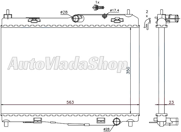 HLADNJAK MOTORA 1.25/1.4/1.6 BENZIN (MAN) (+/-AC) (56x35.5)