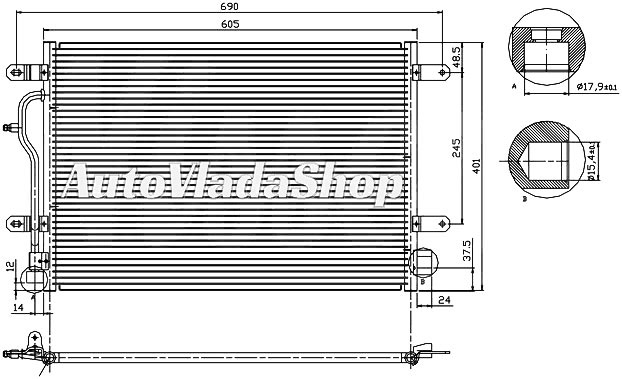 HLADNJAK KLIME BENZIN/DIZEL (570x380x16) 03-04