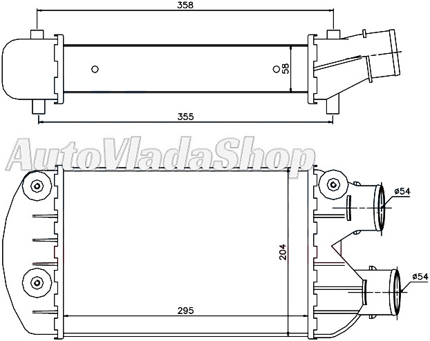 HLADNJAK INTERKULERA 1.9 JTD 2.4 TD (294x200x62)