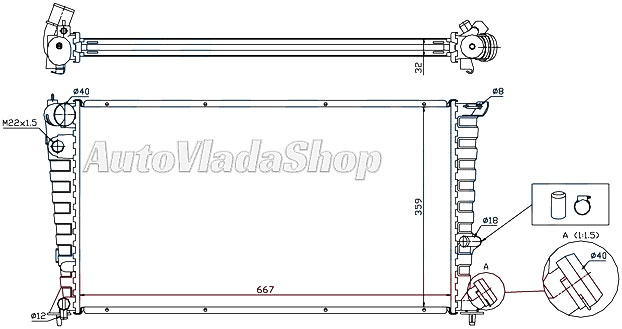 HLADNJAK CITROEN BERLINGO 18D-19D 97-98 BRZA SPOJKA