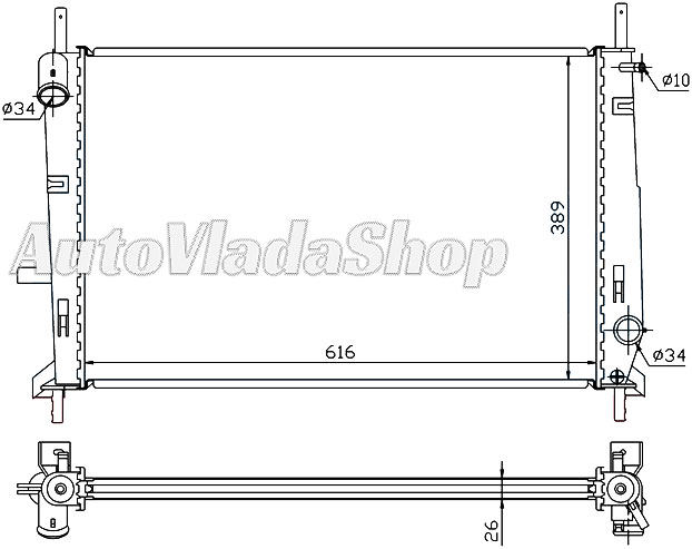 HLADNJAK FORD MONDEO I 18TD-25 AC+/-   07/93-10/00