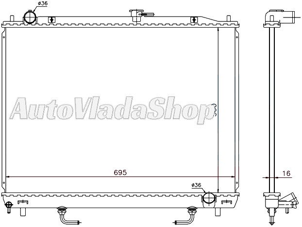 HLADNJAK MOTORA 2.5 T.DIZEL (+/-AC) (50x63.9x36)