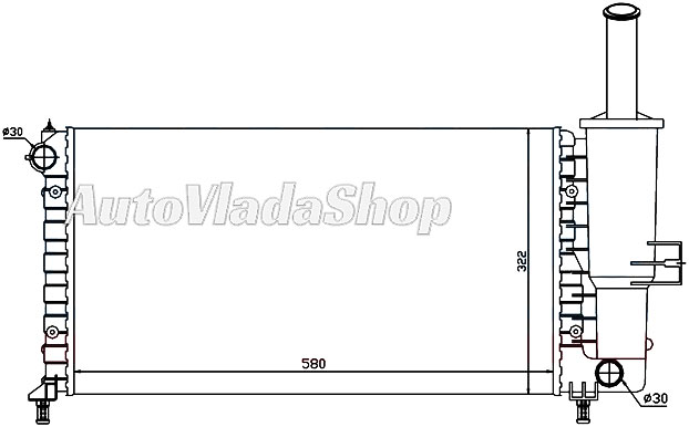 HLADNJAK MOTORA 1.2 8V/16V (+/-AC) (58x31.6) -02 (MARELLI TIP)