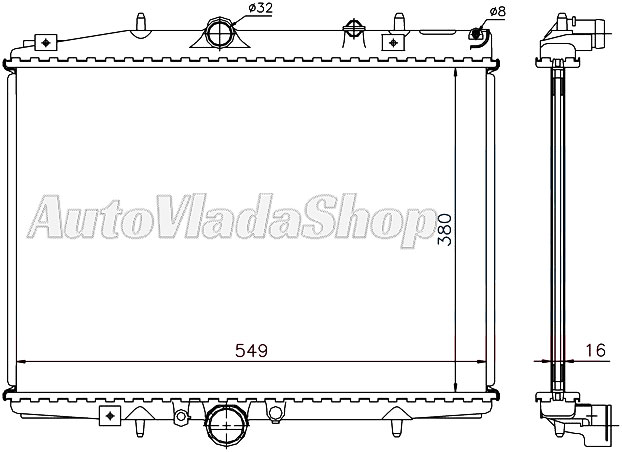 HLADNJAK MOTORA 1.8i 16V (MAN) (+/-AC) (38x55)