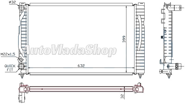 HLADNJAK AUDI A4 I 16-18-19-19TDI AC+/- 10/94-02/96