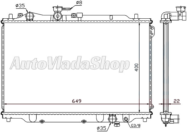 HLADNJAK MAZDA 626 GD 16-18-20-22 AC+/- 06/87-08/91