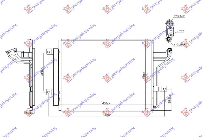 HLADNJAK KLIME 1.5/2.0 BENZIN - 2.0 BENZIN/HIBRID (600x438) (KOYO)
